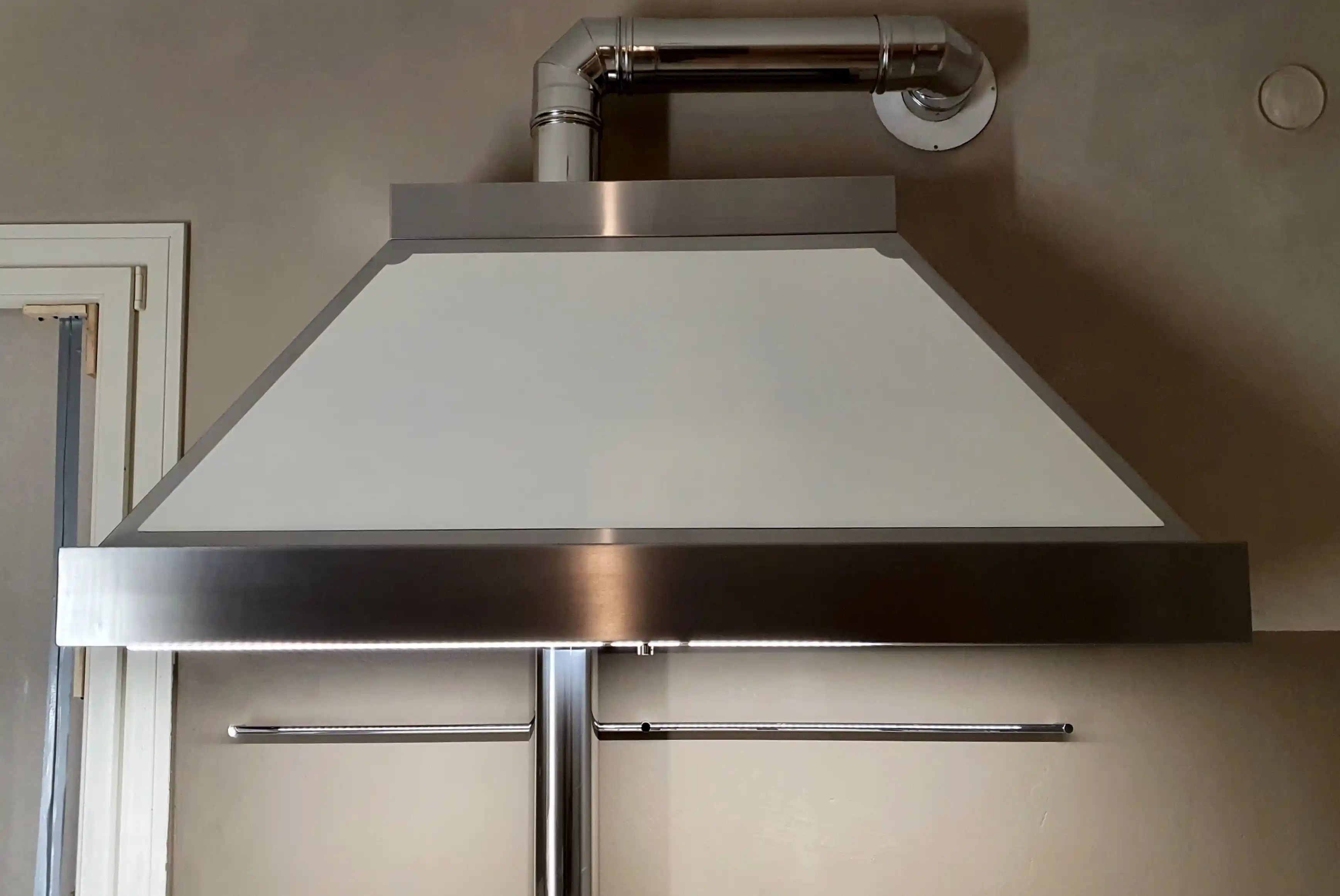 Cucina combinata gas legna 180cm cappa bianca inox - Vista 5