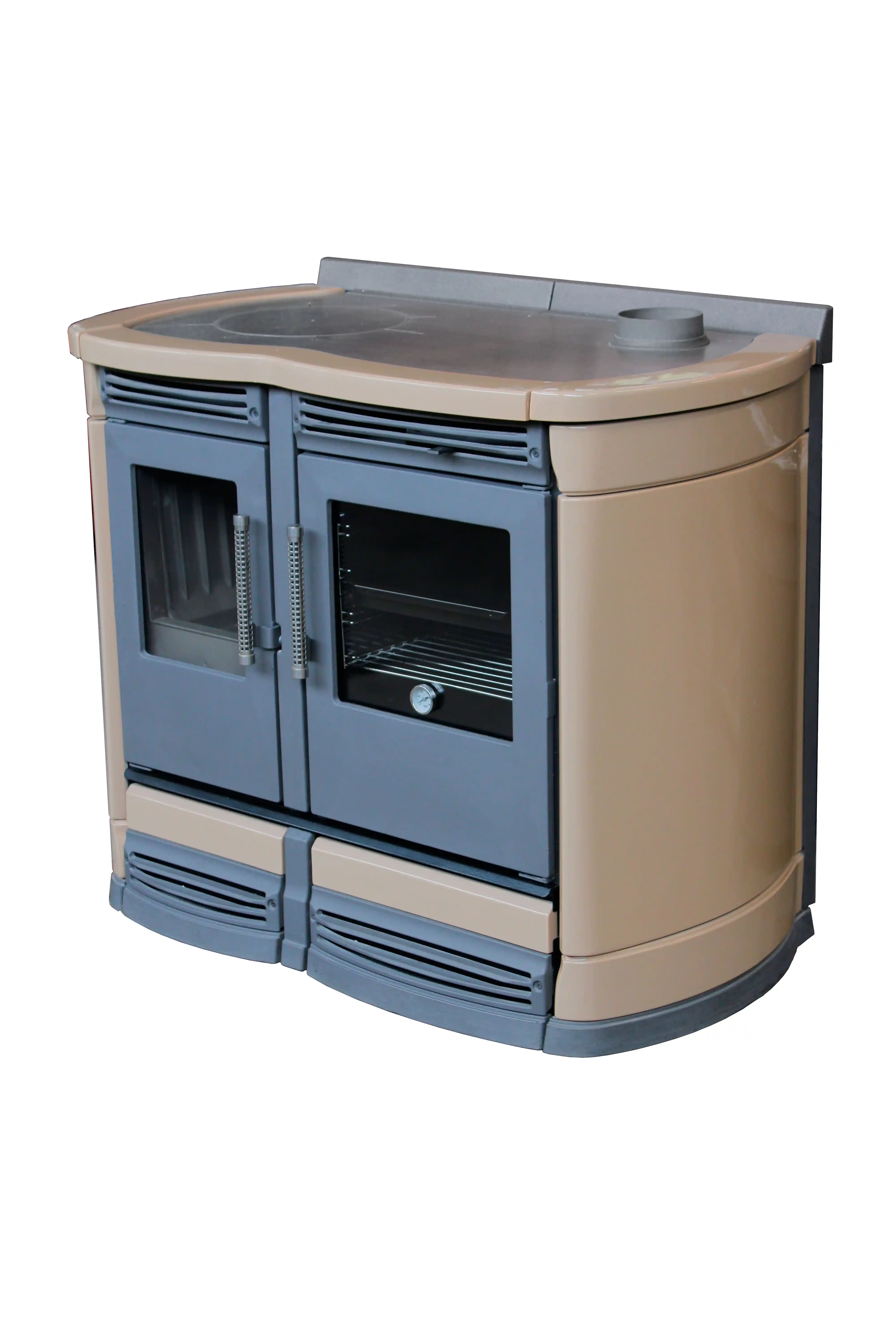 Cucina legna design Perla Moderna vista laterale sx