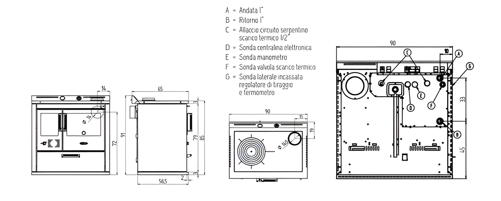 Disegni e misure Dama 80 FC