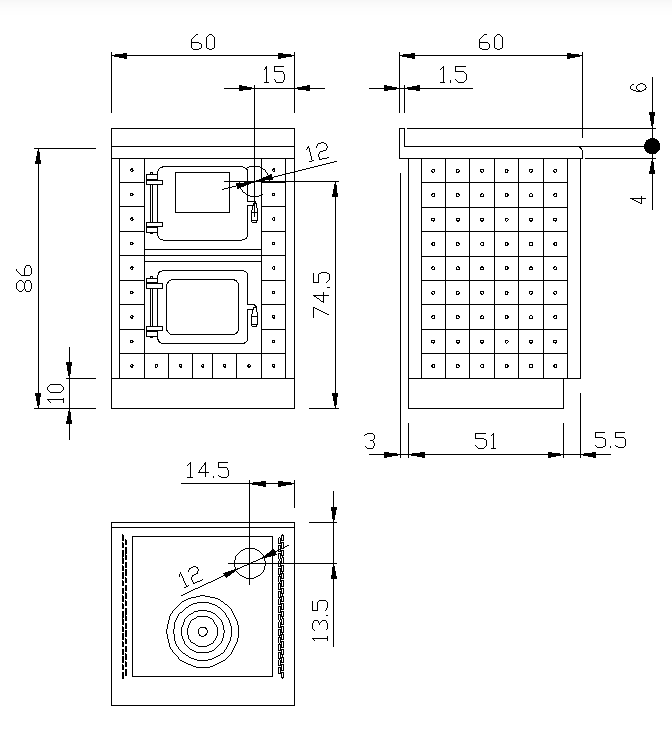 Disegni e misure Jessica 60
