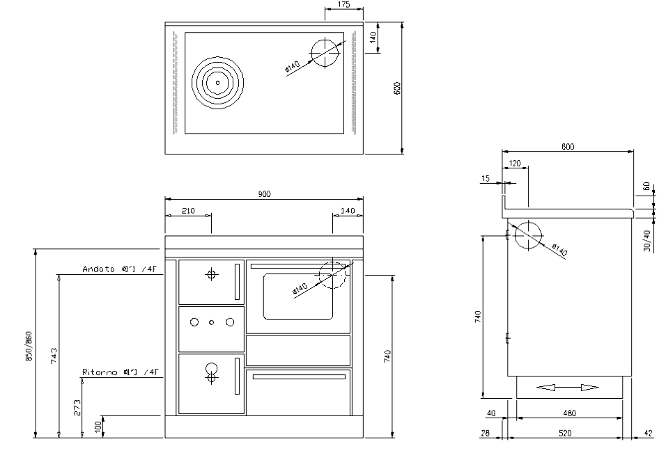 Disegni e misure XE FC