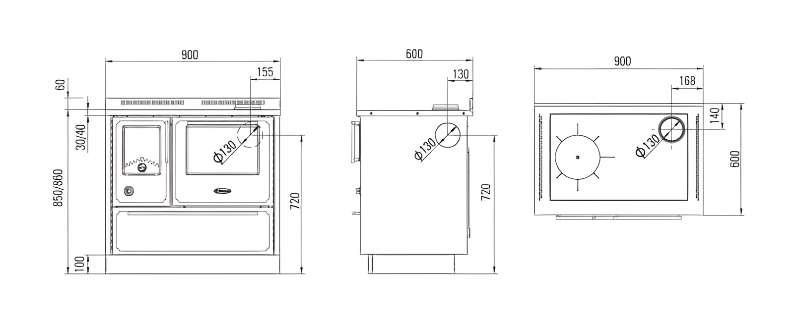 Disegni e misure XL 90